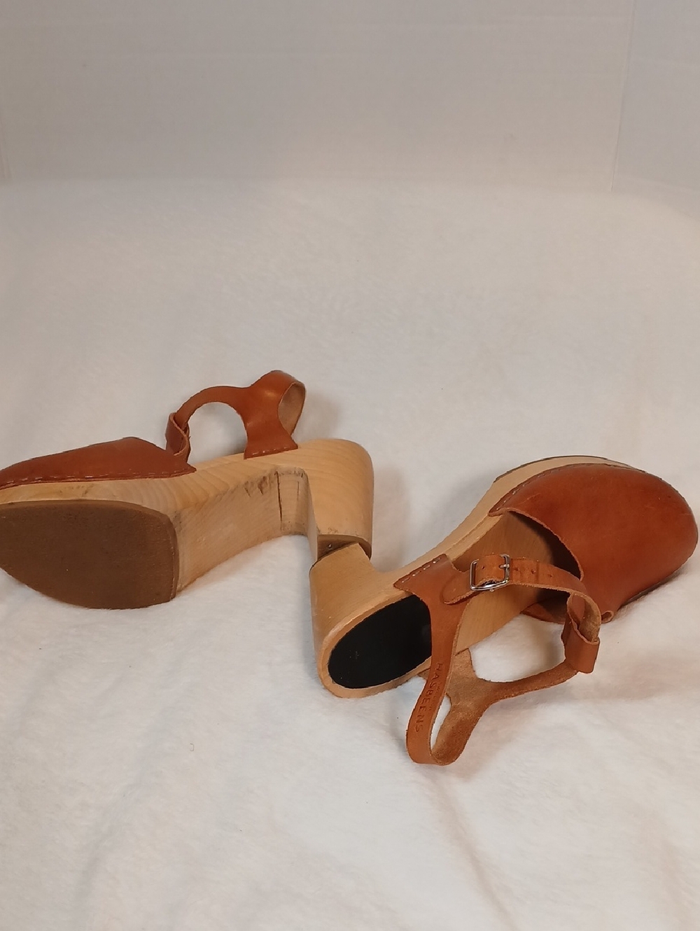 Swedish Hasbeen T Strap Sky High Clogs Sz 40 - Picture 8 of 11
